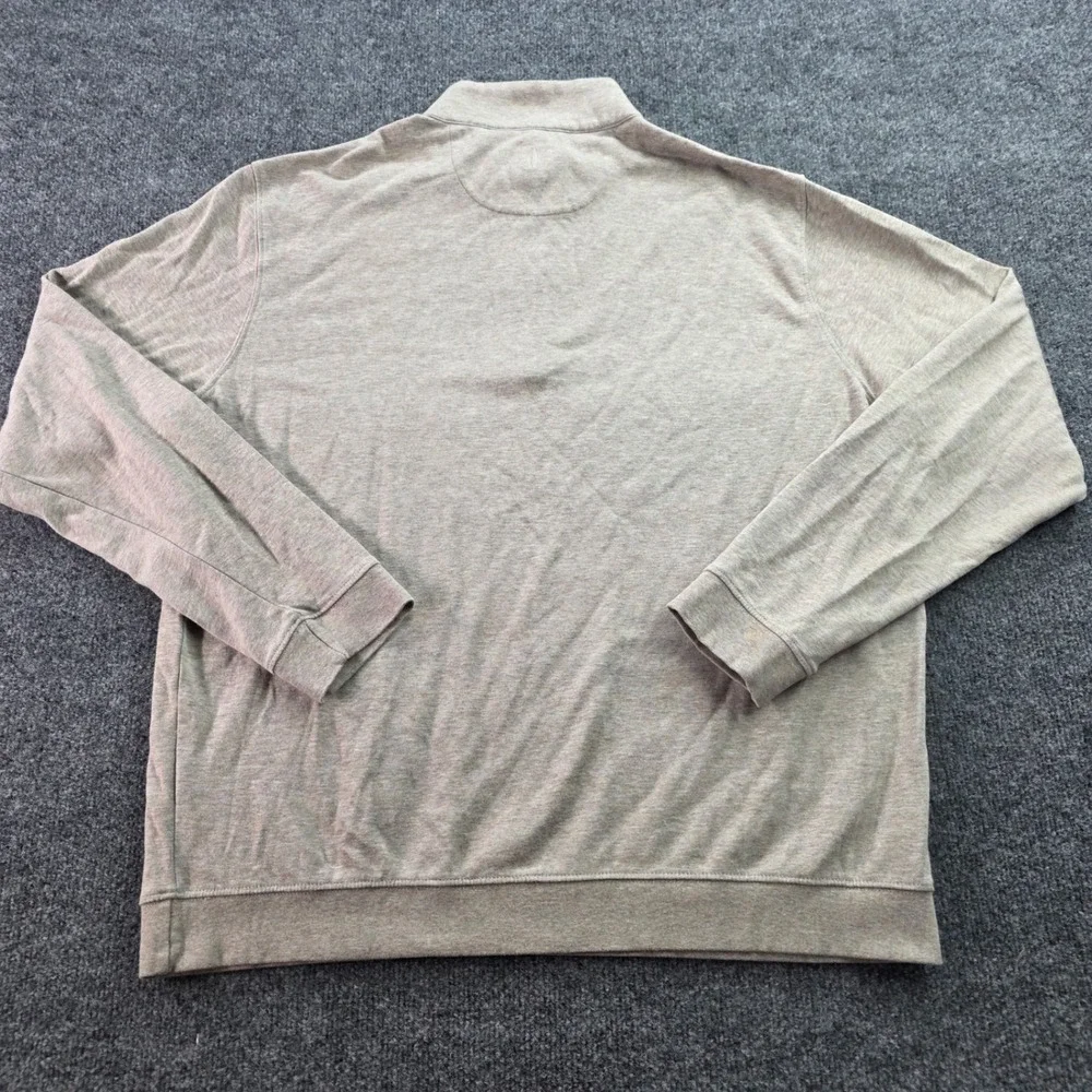 johnnie-O Quarter Zip Pullover Sweater XL Tan Beige‎ Lyocell Blend Mens Golf Top
